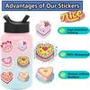 50 Cartoon Heart-shaped Cake Stickers Decorate Laptop Suitcase DIY Waterproof Stickers