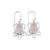 Rose Quartz Gemstone 925 Sterling Silver Handmade Jewelry Girls Earrings 1.70" EE-40-22