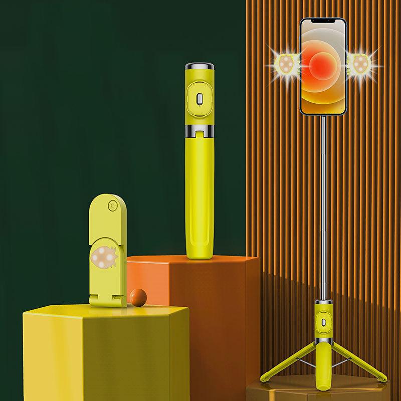 104см Штатив для телефона с двойной складной заполняющей подсветкой и Bluetooth-пультом для селфи, прямых эфиров