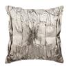Decorative Pillow Covers Decorative Textured Sham Cover Faux Leather Case Square Silver Pintuck Throw Cover Couch - Stunning Silver