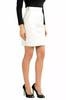 WHITE Women's Leather Skirt Genuine Soft Lambskin Stylish Formal Elegant Casual
