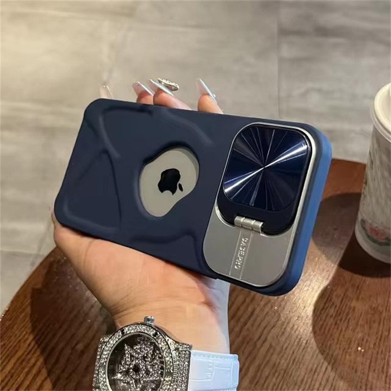 Модный магнитный чехол с логотипом и отверстием для iPhone 11 12 13 14 15 Pro Max Plus, защитный флип-кронштейн для объектива, мягкий силиконовый чехол Magsafe