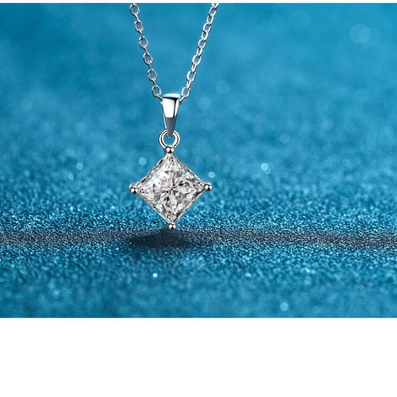Bague Ringen Настоящий 1 или 2CT муассанит с бриллиантом, ожерелье, ожерелье из стерлингового серебра S925, сверкающее обручальное свадебное кулон, ювелирные изделия