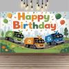 Recycling bin garbage truck theme party decoration background, garbage bin children's birthday party banner photography Backdrop5