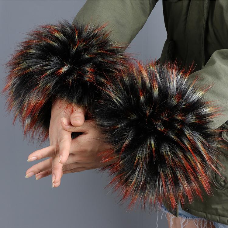 Женские плюшевые манжеты из искусственного меха, теплые пушистые мягкие перчатки на запястье, зимние перчатки