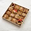 Natural Wheat Straw Handmade Mini Pentagram Snowflake Snowman Christmas Tree Pendant