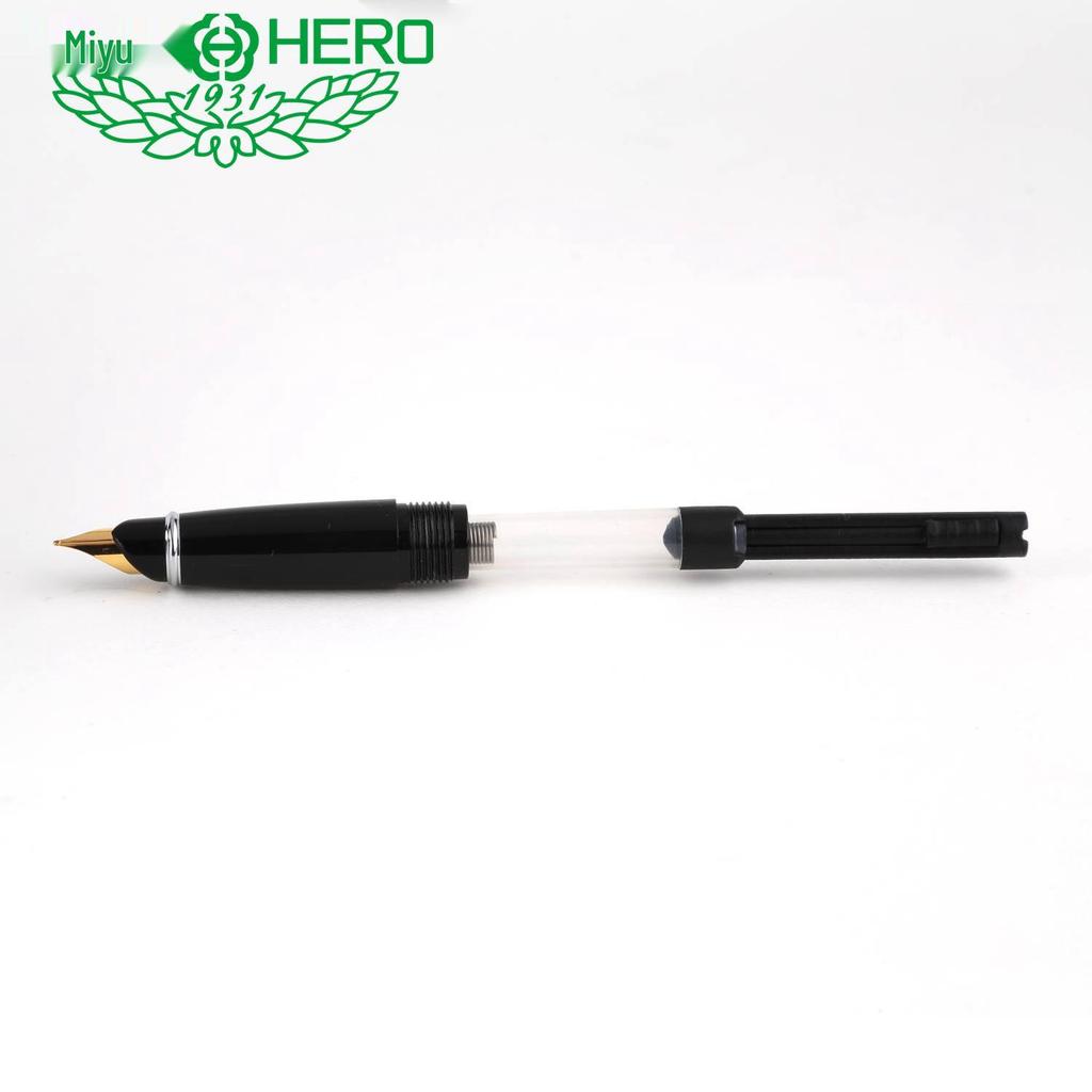 Hero 372-2 Желтая перьевая ручка с золотым иридиевым пером, в подарочной упаковке для студентов и офиса, стальной корпус с возможностью гравировки.