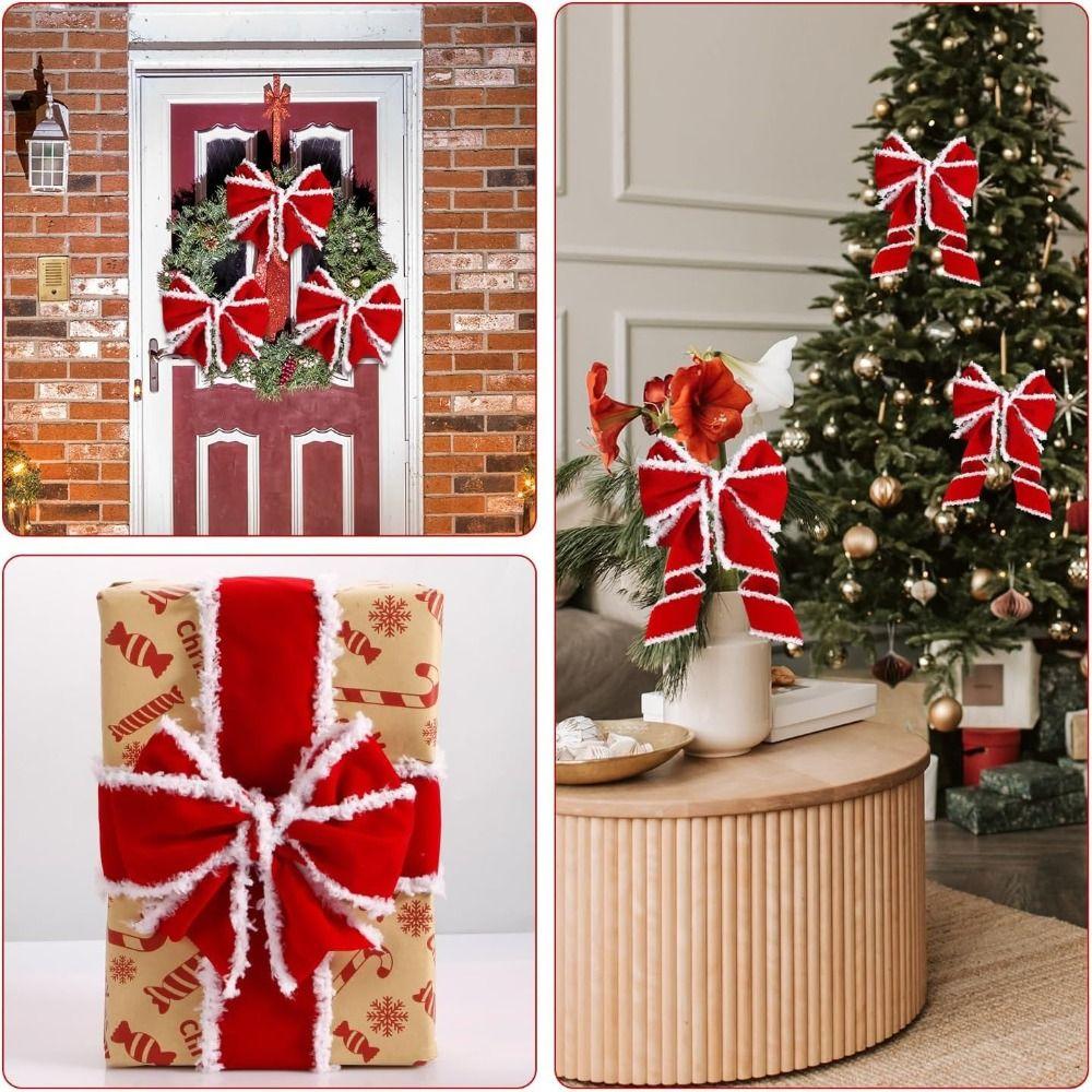 DIY Christmas Bows 1/5m Christmas Gift Packing Ribbon Portable Wreath Bows  Christmas Decoration