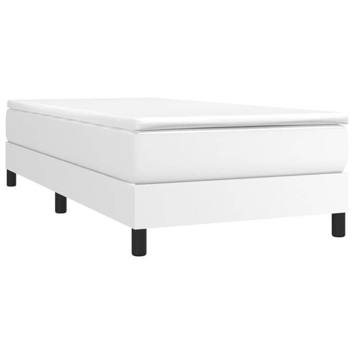 3144232 vidaXL Divan-lit Tapissier Avec Matelas Blanc 90x190 Cm Similicuir