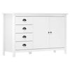 VidaXL Buffet Hill Blanc 130x40x80 Cm Massif Pin 288932