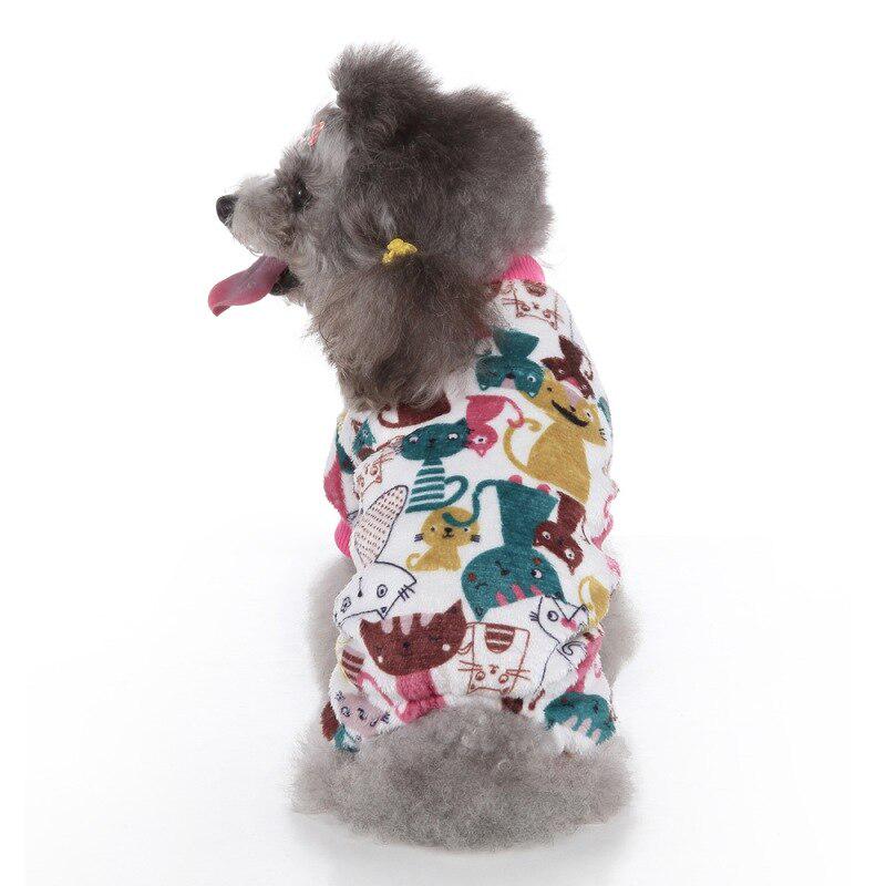 Pet Animals Printed Sleepwear Comfortable Lovely Pajamas For Small Medium Dogs Autumn & Winter Home Warm Coat
