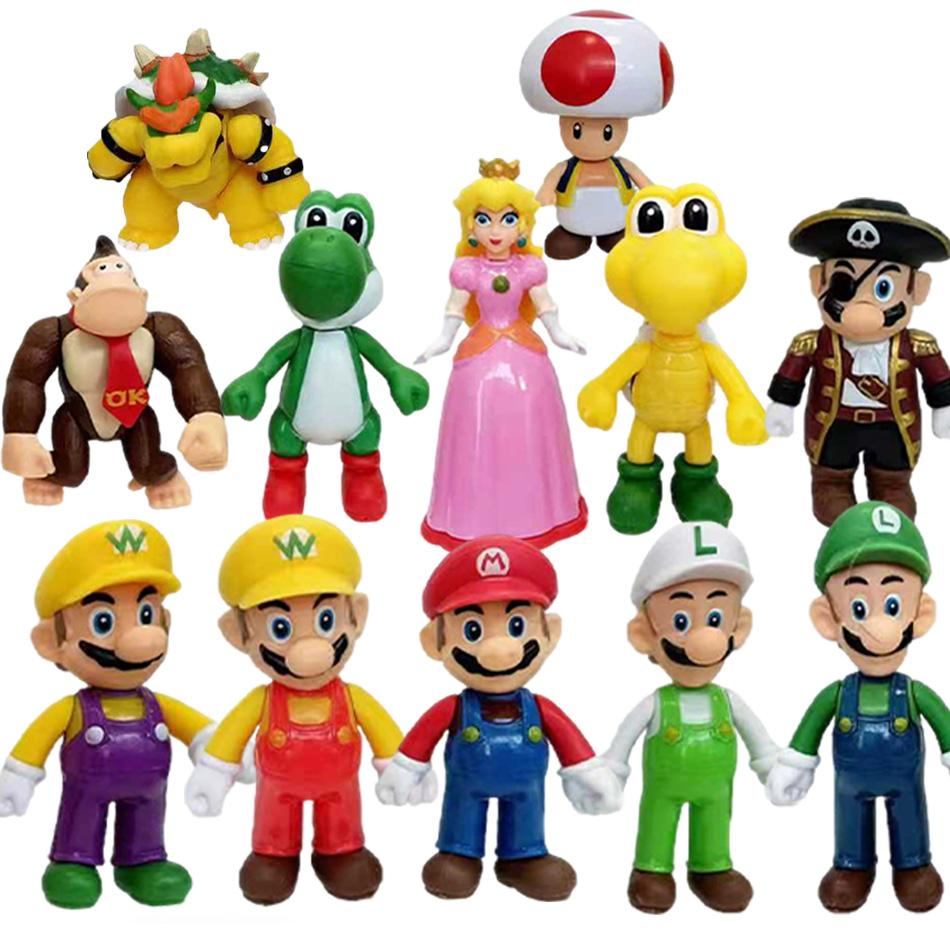 Набор Фигурок Super Mario 12 шт. Аниме Фигурки Игрушки для Детей Подарок на День Рождения Рождество Для Мальчиков Домашний Декор