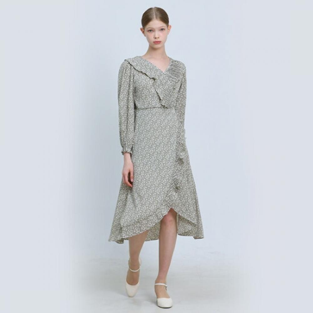 Ozoc Frill Wrap Dress