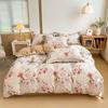 Red Plant Floral Cotton Duvet Cover Luxury Warm Thick Comforter Cover Girl Adult Bedroom Decoration Flower Bedding Quilt Covers