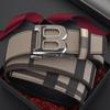 Men's High-End Leather Belt with Automatic Buckle - Elegant & Simple Design