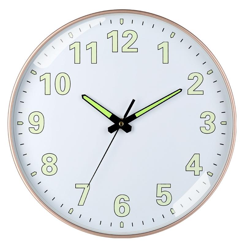 12 дюймов 30 см Светящиеся пластиковые бесшумные настенные часы Креативные для спальни гостиной Простые светящиеся кварцевые часы