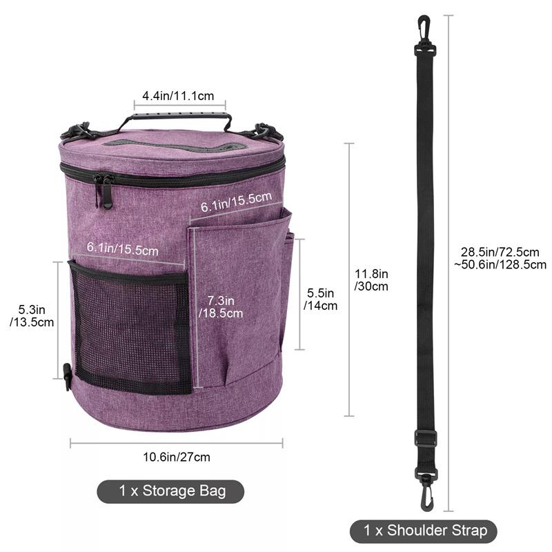 Knitting Tool Storage Bag Yarn Crochet Organizer Tote Bag Large Capacity Portable With Front Yarn Needles Hooks Pocket