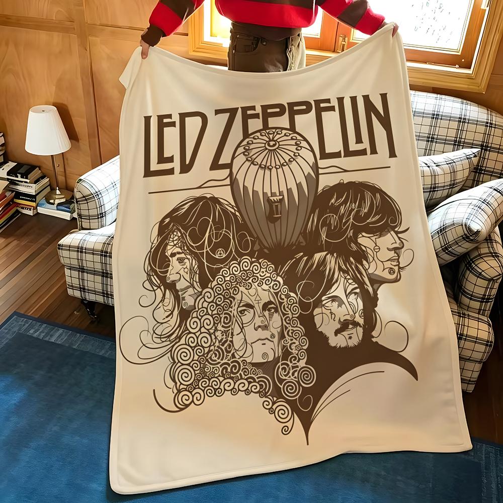Музыкальный плед L-Led Z-Zeppelin, фланелевый, подходит для диванов, кроватей, офисов, путешествий, походных стульев