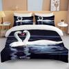 10 размеров Комплекты постельного белья Lover White Swan, пододеяльник с изображением животных, комплект постельного белья и наволочки с изображением животных, синее розовое одеяло
