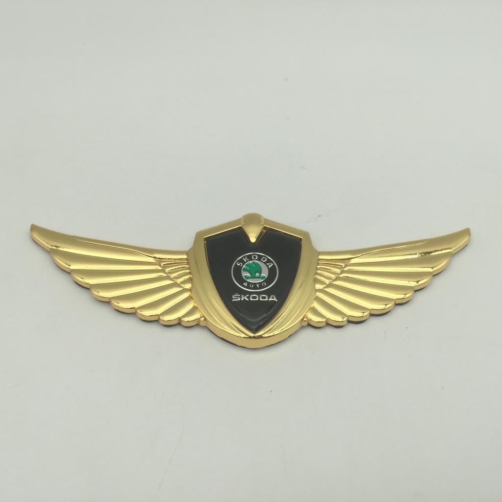 1pcs 3D Metal new for SKODA Car Wings Body Fender side Emblem Badge Decal rear tail bumper trunk Sticker styling Accessories