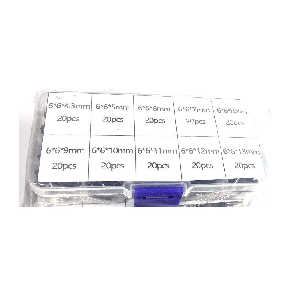 Zmart Models 6 X 6 Mm Micro Touch Switch Set Push Button Kit 13MM DIP 4 Pin Key Tact Light On Off Models 6 X 6 Mm Micro Touch Switch Set Push Button