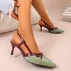 Sexy Pointed Toe Women's Thin High Heels Shoes 2025 Fashion Bow Women Dress Shoes Female Sandals Summer Slingbacks Pumps Ladies