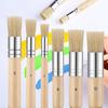 Diy Wooden Stencil Brush Pure Natural Bristle Paint Brush Oil Painting Wooden Handle Brush Professional Art Supplies
