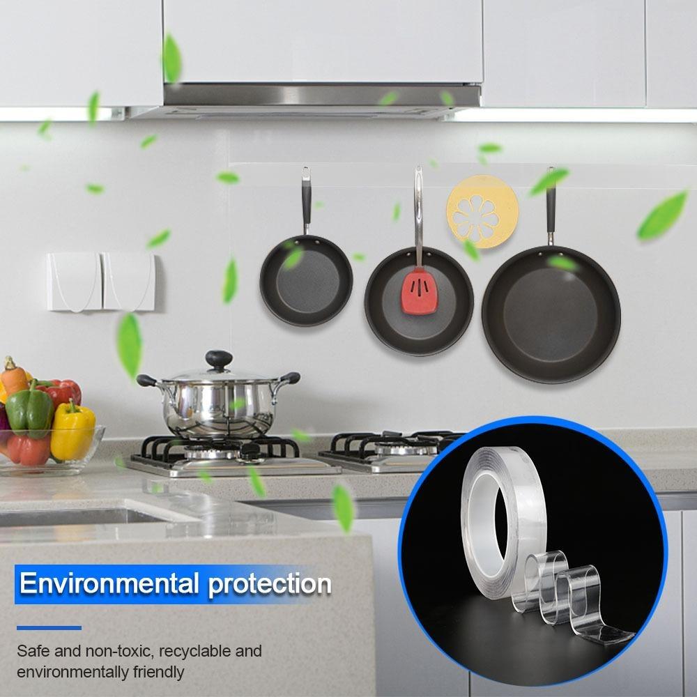 Ширина двусторонней ленты, прозрачная водостойкая многоразовая нано-лента, сильный липкий клей, автомобильный орнамент, кухня, ванная комната