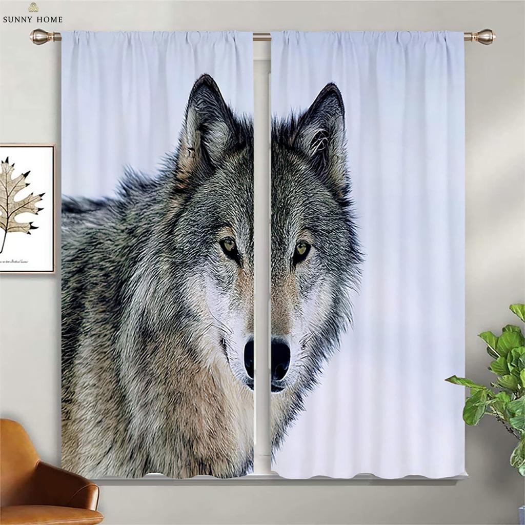 Плотные теплоизоляционные шторы Dream Starry Sky Wolf Print Curtains Детская комната Гостиная Уличные декоративные шторы