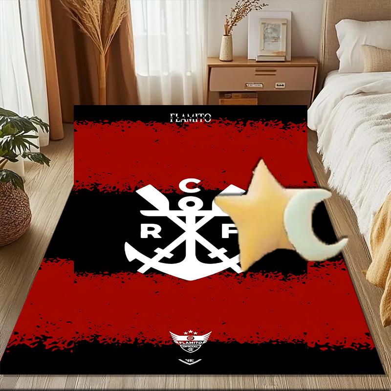 Fla-mengo Club Crest Printed Office Carpet Chair Cushion Entryway Rug, Rugs for Living Room, Bedroom Christmas gifts