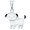 [R2582] - Silver Pendant 'Dog' Silver White (rhodium) - 13x10mm