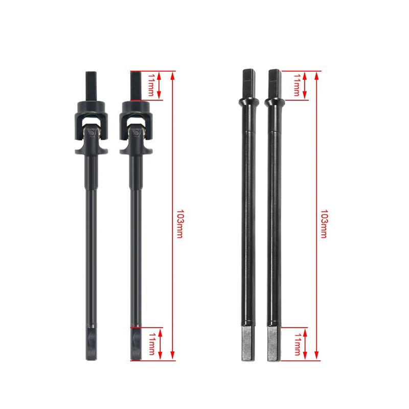 Capra F9 Portal Stub Axle Universal Joint Driveshaft Straight Shaft for 1/10 RC Crawler UTB10 Unlimited Trail Buggy Replacement