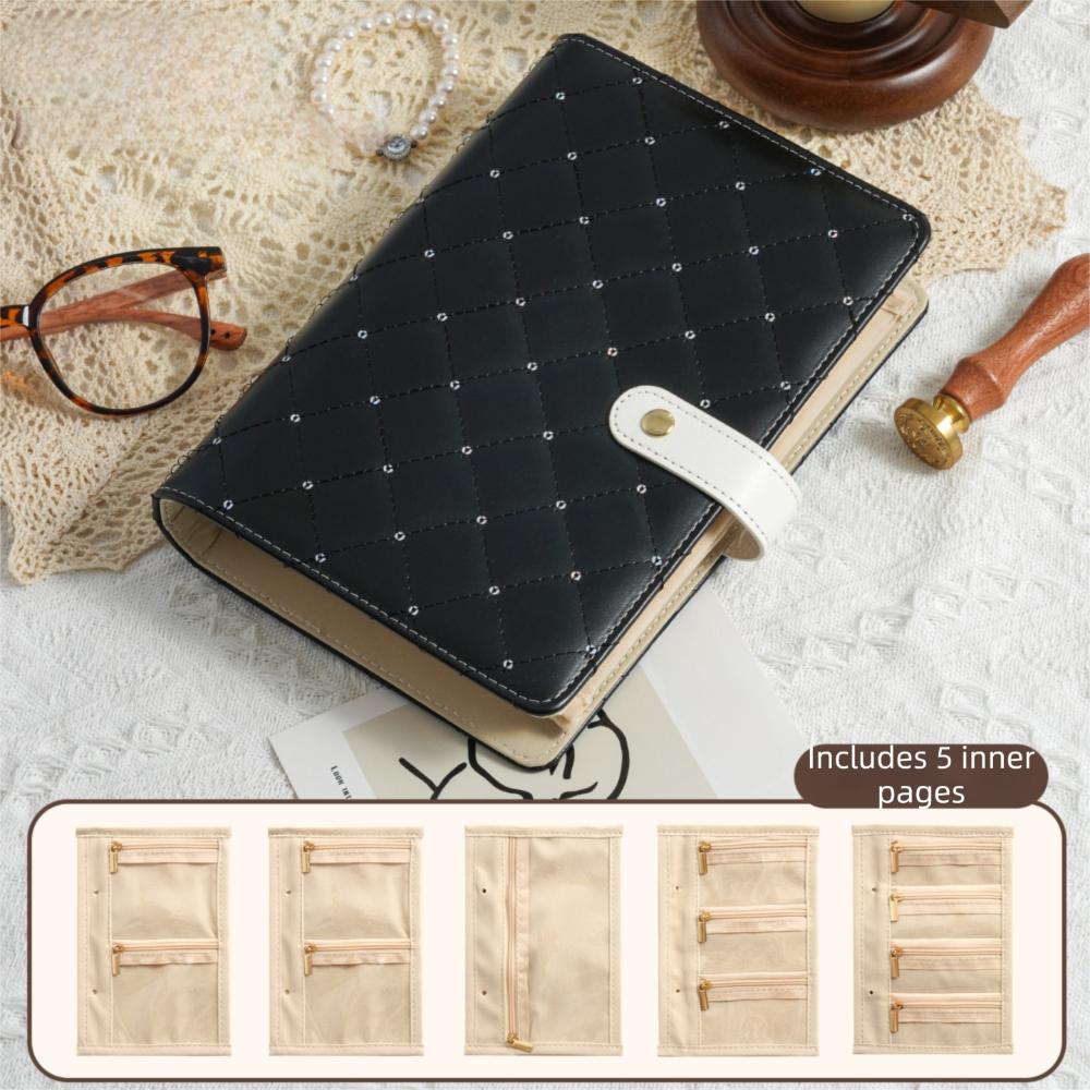 PU Leather Jewellery Binder Zipper Jewelry Organizer Roll Creative Jewelry Storage Bag Necklace