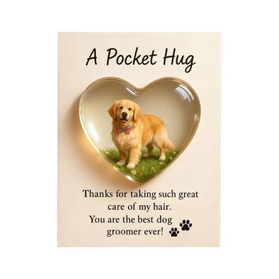 Карманные обнимашки для грумеров с поздравительной открыткой Акриловое сердце Карманные обнимашки для грумеров