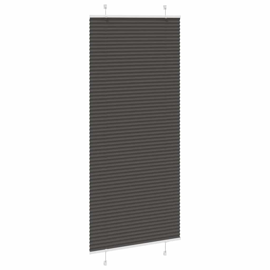 Roleta Plisowana Czarna 95X200 Cm Szerokość Tkaniny 94,4 Cm