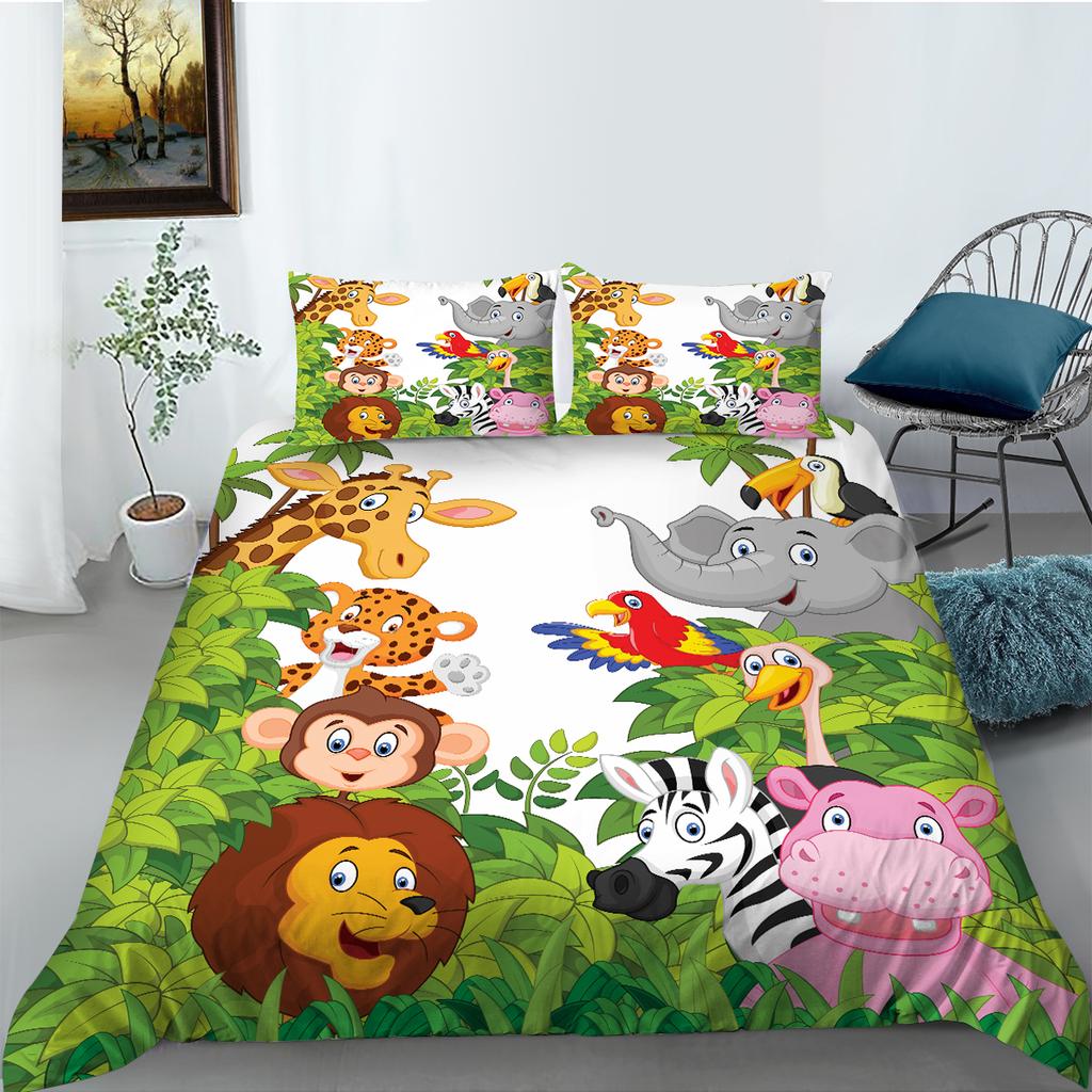 Комплект постельного белья с принтом «Свирепый тигр», полноразмерная двуспальная кровать, пододеяльник с рисунком льва, супермягкое и дышащее постельное белье на молнии