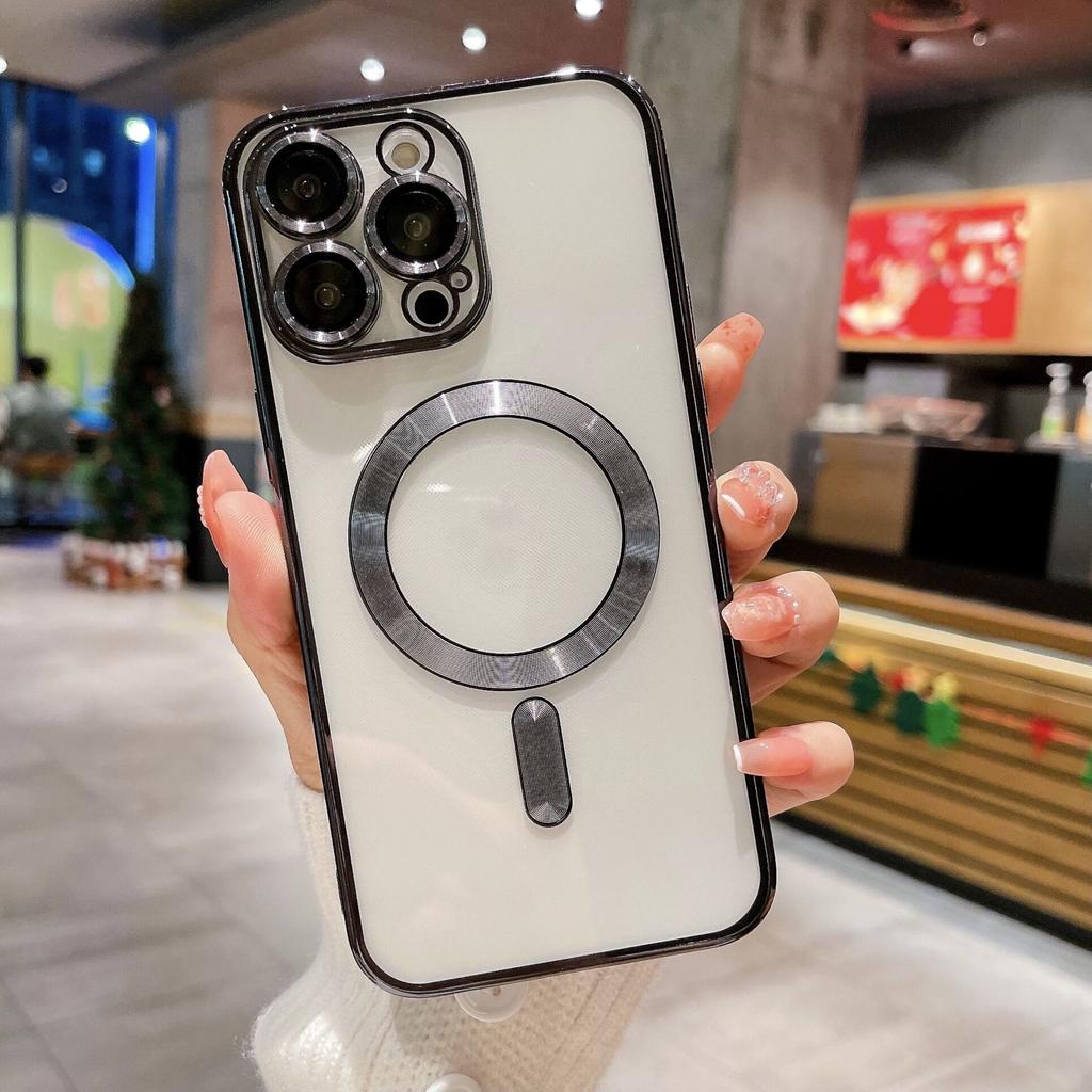 Applicable To Apple 16 Electroplated Mobile Phone Case IPhone 14 Magnetic 14 Pro Silicone ProMax 12 Protection 13 Set 15