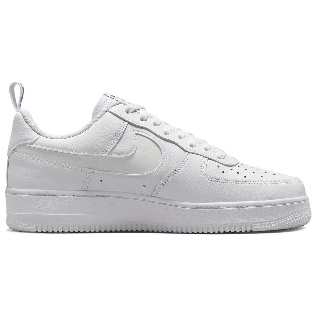 Nike Air Force 1 07 LV8 Reflective Swoosh — мужские кроссовки White Dark Marina Blue FB8971-100