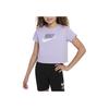 Sportswear Logo Print Crew Neck Casual Short Sleeve T-Shirt Kids Tops Purple DA6925-515