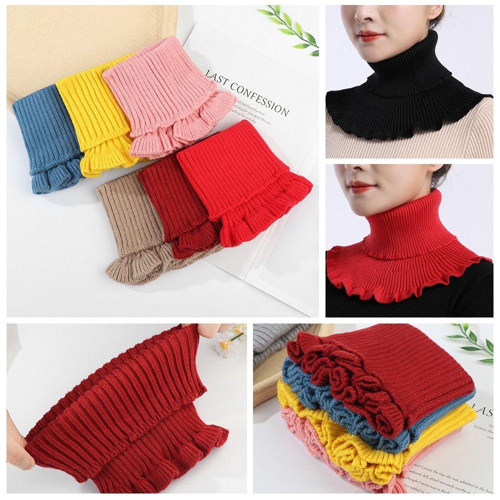Winter Detachable Windproof Turtleneck Knitted Fake Collar Scarf Warm