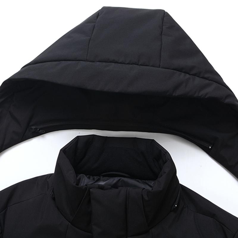 Зимние пуховики для мужчин Верхняя одежда Повседневная толстая теплая белая утиная пуховая длинная куртка с капюшоном для мужчин среднего возраста парка