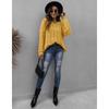 Women Thick Twisted Knit V Neck Hooded Loose Pullover Sweater