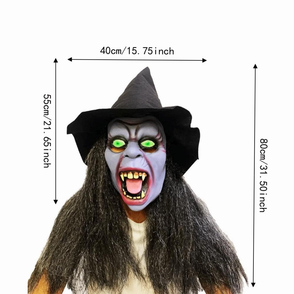 Lightweight Halloween Cosplay Mask Creative Witch Mask with Hat Halloween Witch Mask Haunted House