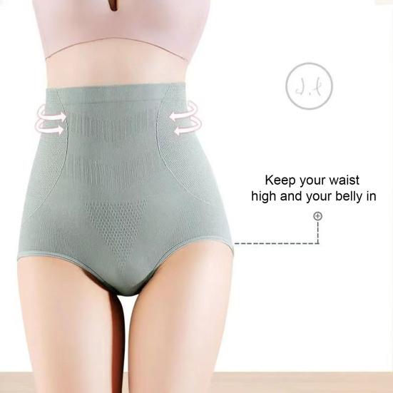 Women Panties High Waist Tummy Control Slimming Butt Lift Solid Color Soft Breathable Elastic Anti-septic Plus Size Lady Underpants Briefs Underwear