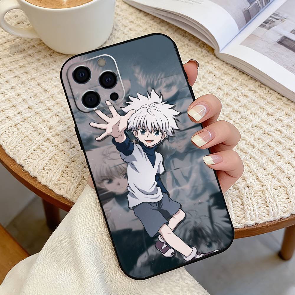 Killua HXH-h X Hunter Phone Case For iPhone 17,16,15,14,13,12,11 Plus,Pro Max,XS,Soft Silicone Black Cover