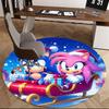 1pc Sonic & Amy Christmas Edition Round Carpet, Holiday Gift, Non-Slip Rug for Office Chair Mat, Suitable for Home Decor, Living Room, Bedroom, Game R