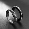Stainless Steel Cubic Zirconia Rotatable Chain Couple Rings Anti Stress Anxiety Fidget Spinner Ring Wedding Band Knuckle Jewelry