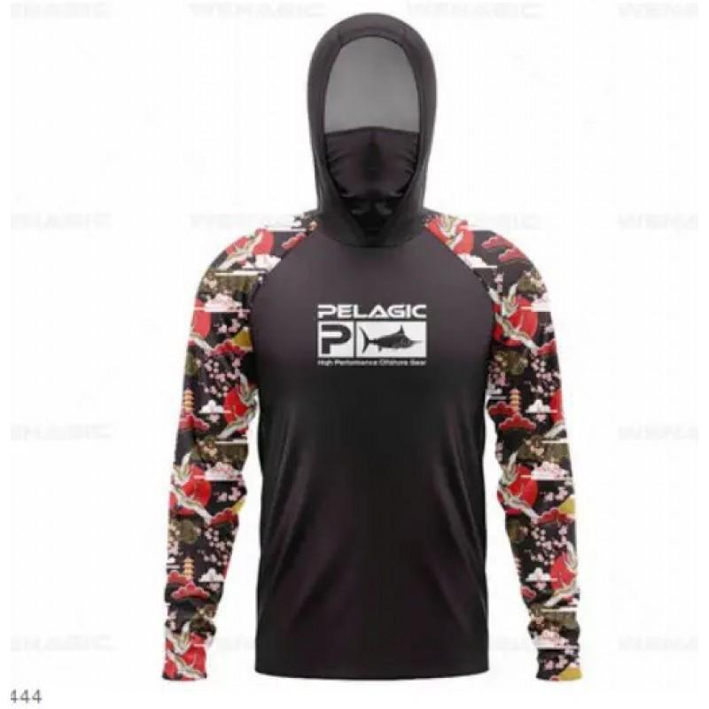 Men Women UV Protection Fishing Shirt Long Sleeve Quick Dry Hooded Sun Hat Cover UPF 50 Summer Outdoor Sport