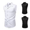 Мужские жилеты, топы, летние мужские жилеты с пряжками 2025 года, модные повседневные рубашки без рукавов, однобортные свободные жилеты для мужчин