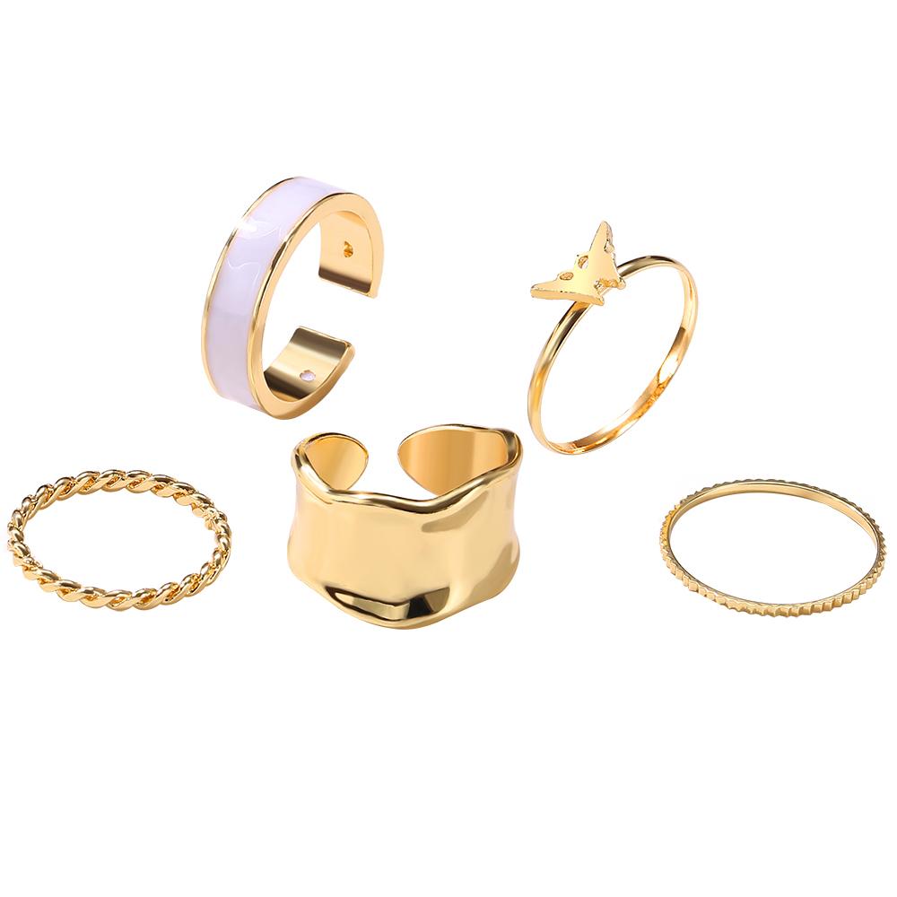 iF ME Корейский набор регулируемых колец с открытием в виде бабочки, персонализированные золотые кольца, ювелирные аксессуары